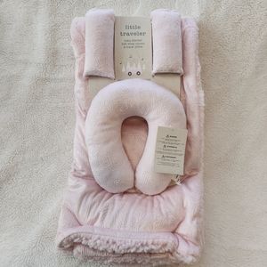 Baby Travel Pillow, Belt Strap, and Blanket